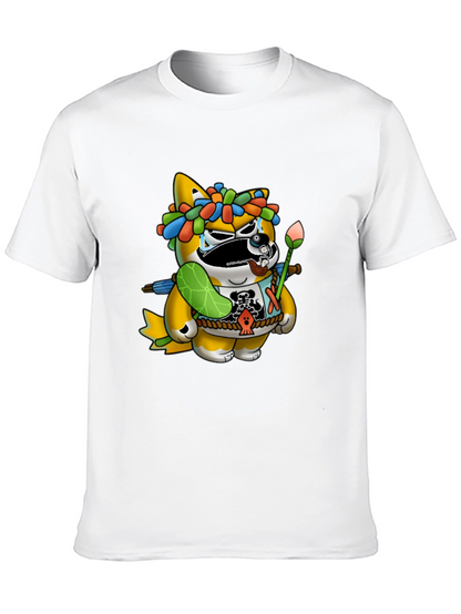 Camiseta Negra con Diseño de Tanuki