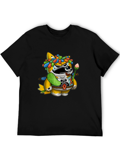 Camiseta Negra con Diseño de Tanuki