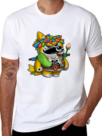 Camiseta Negra con Diseño de Tanuki