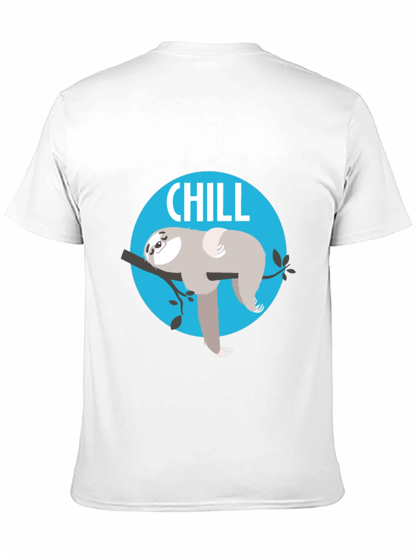 Camiseta Negra Chill con Diseño de Perezoso Relajado