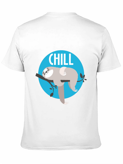 Camiseta Negra Chill con Diseño de Perezoso Relajado
