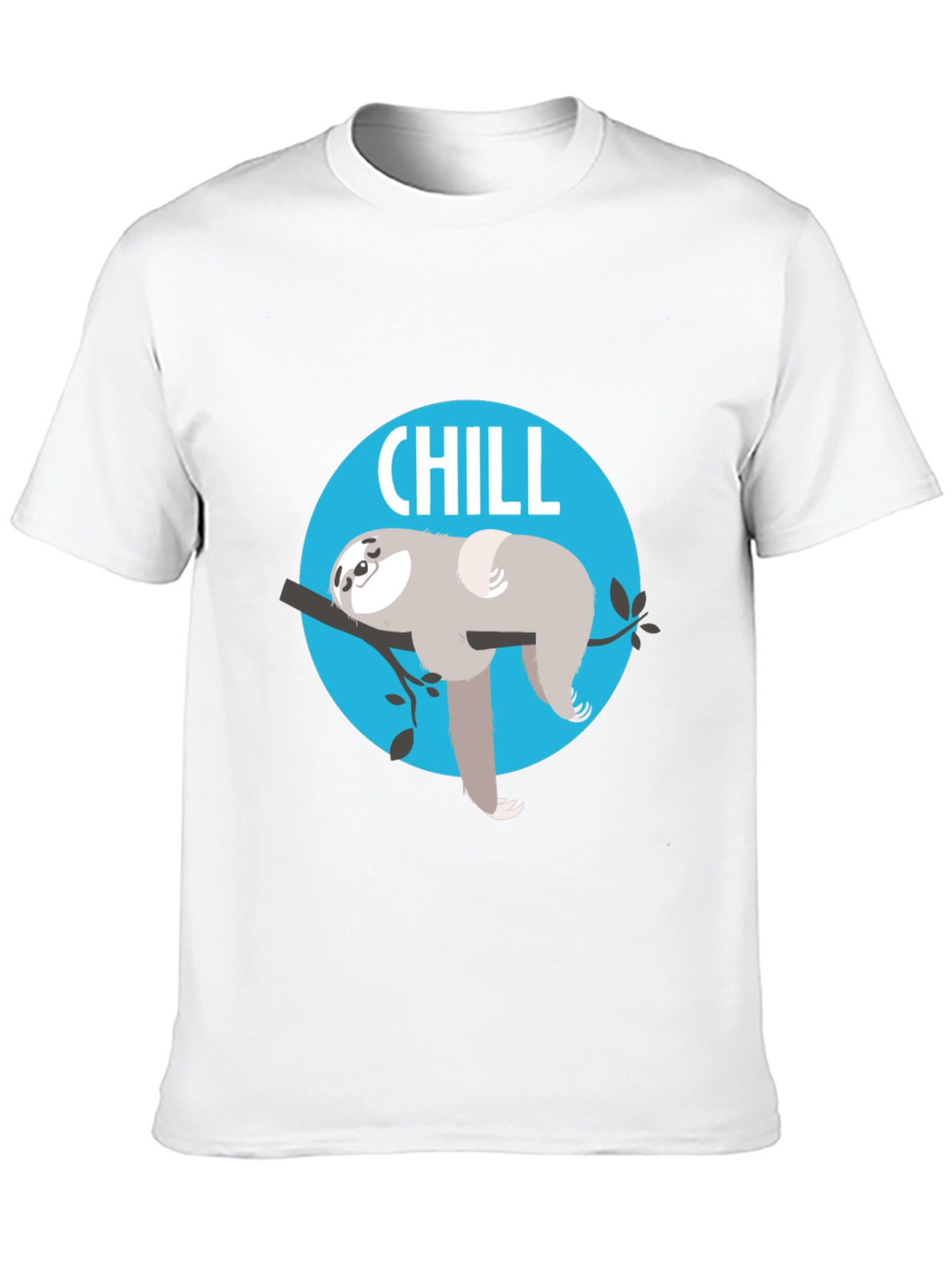 Camiseta Negra Chill con Diseño de Perezoso Relajado