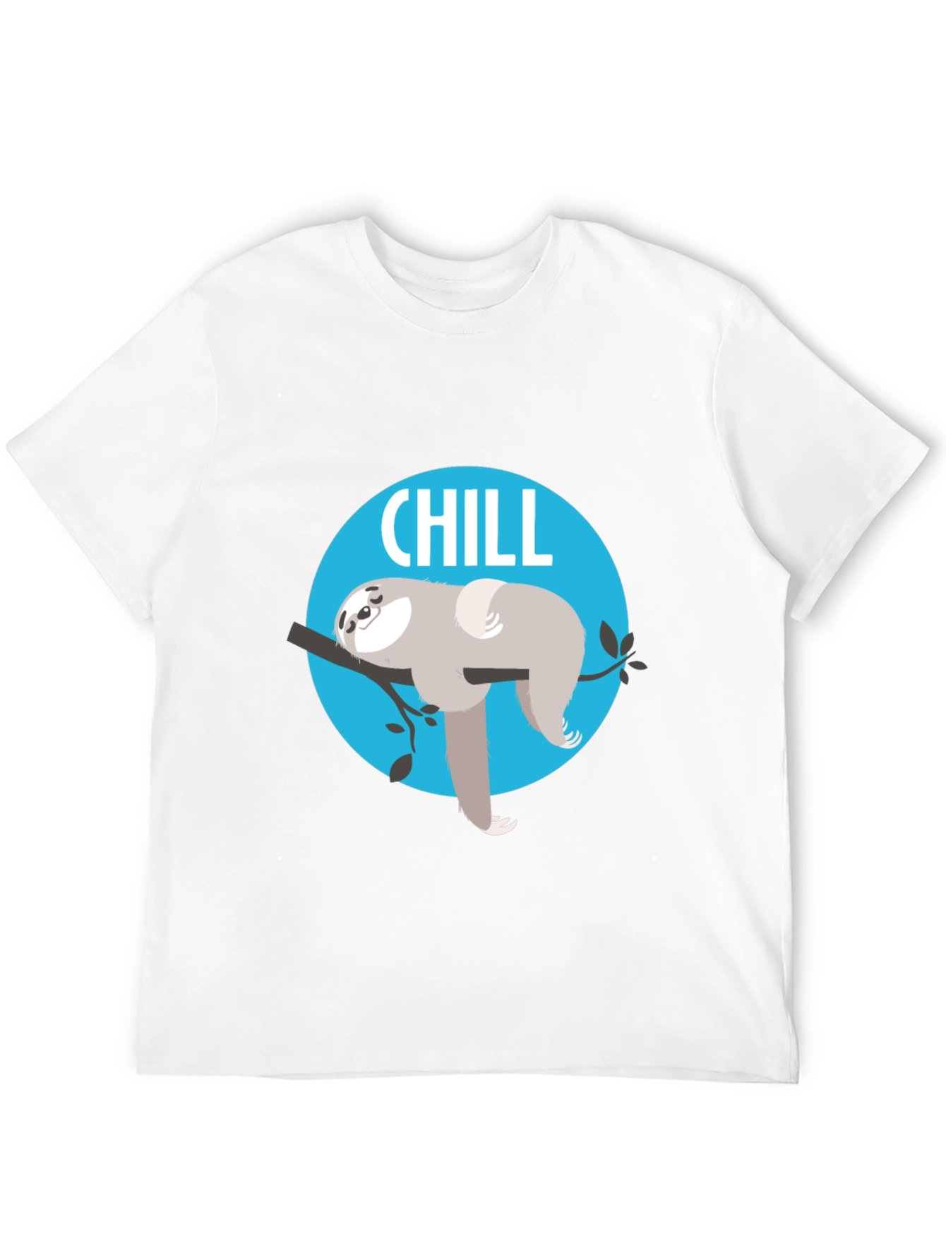Camiseta Negra Chill con Diseño de Perezoso Relajado