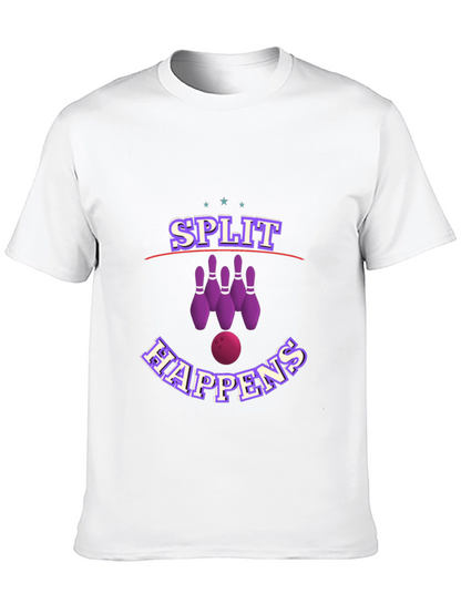 Camiseta Negra con Diseño de Bolos Split Happens
