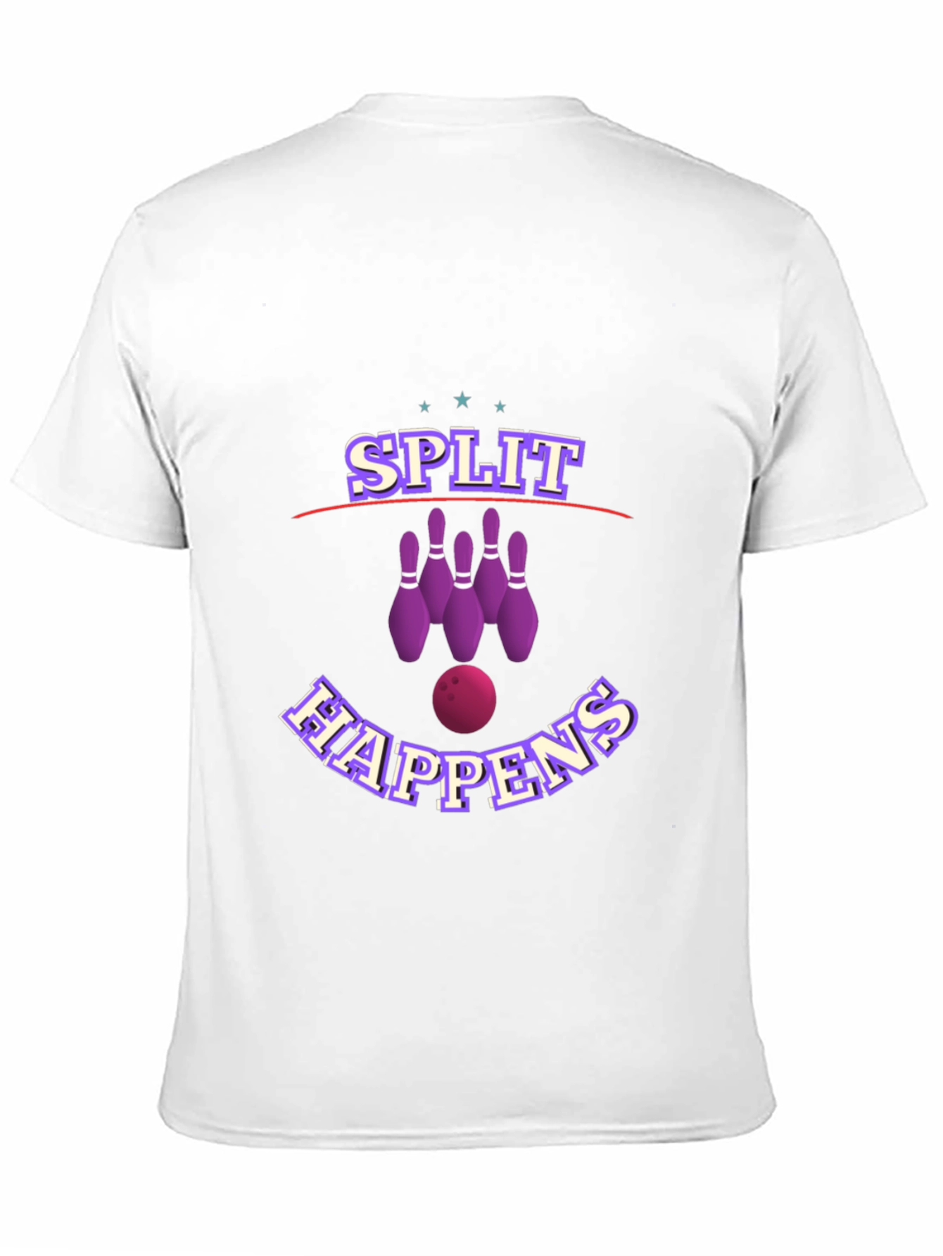 Camiseta Negra con Diseño de Bolos Split Happens