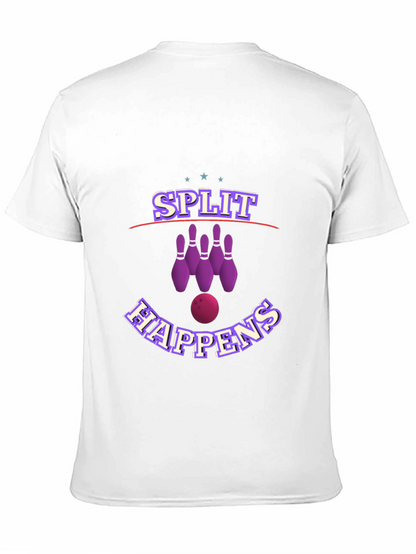 Camiseta Negra con Diseño de Bolos Split Happens
