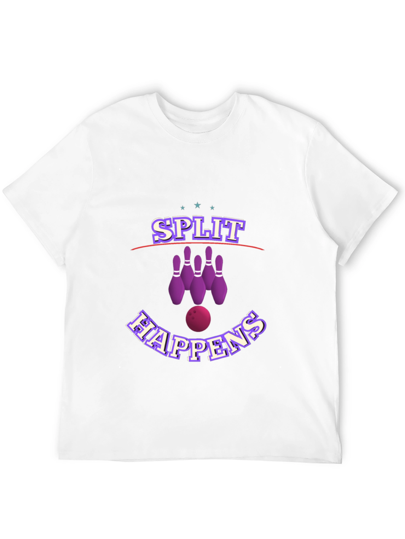 Camiseta Negra con Diseño de Bolos Split Happens