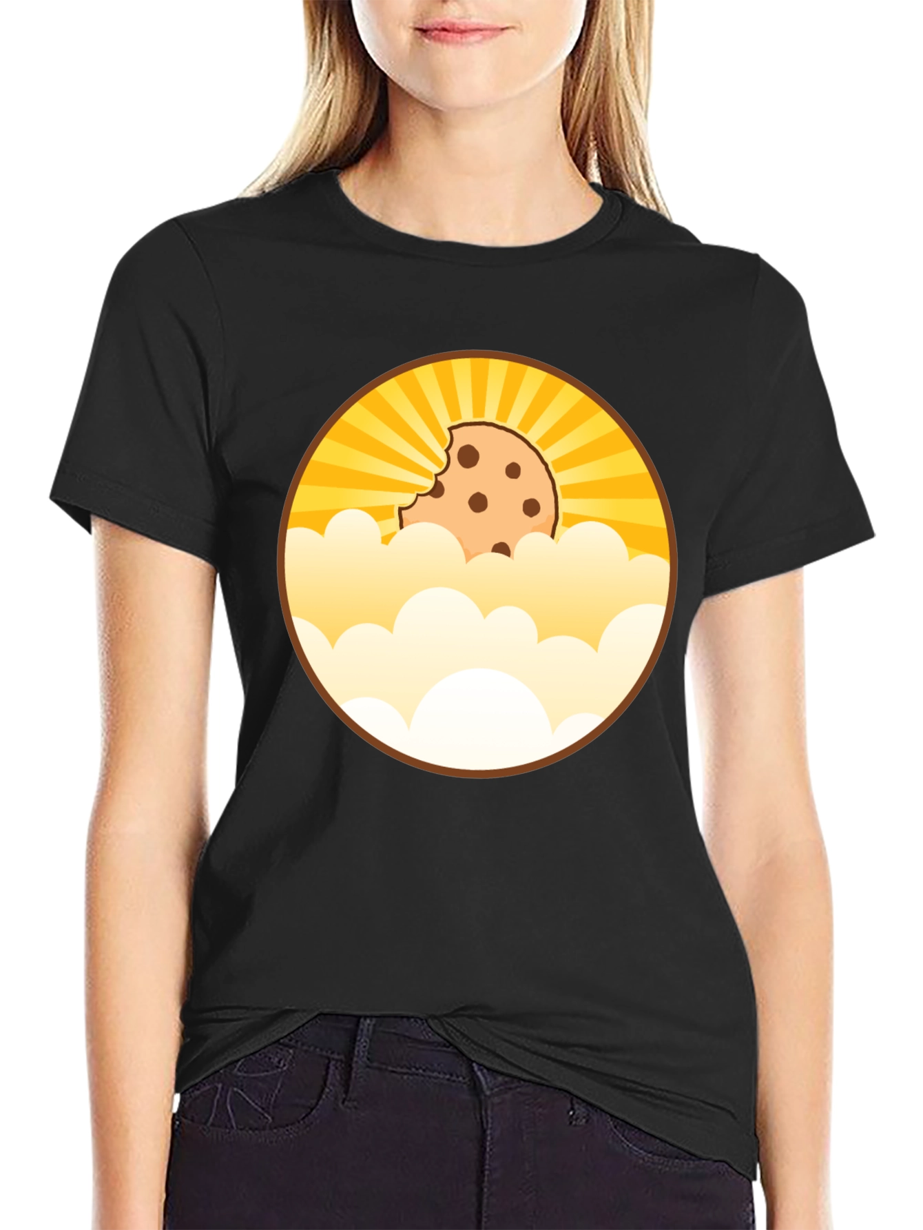 Camiseta Negra Diseño Cookie Celestial