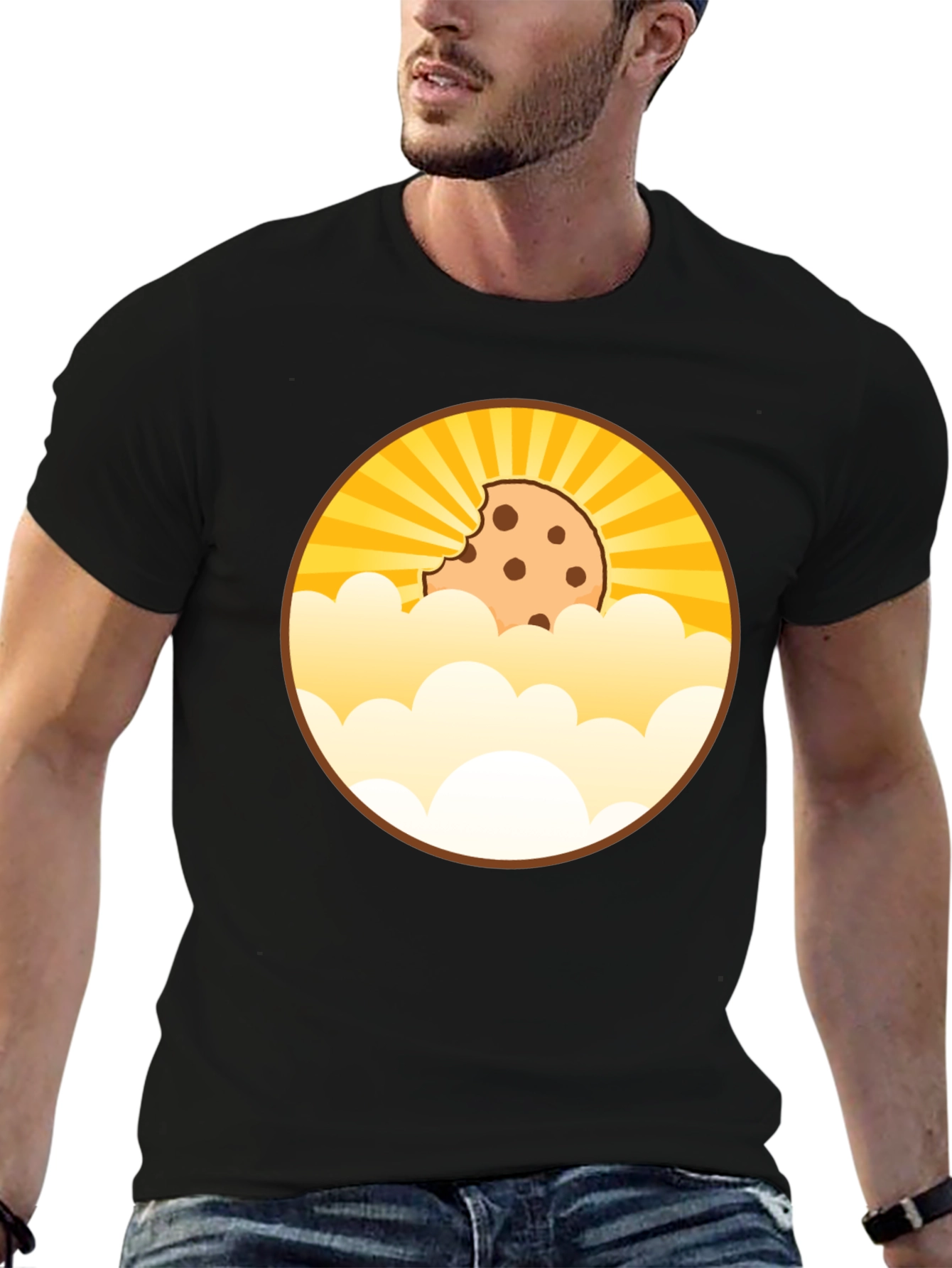 Camiseta Negra Diseño Cookie Celestial