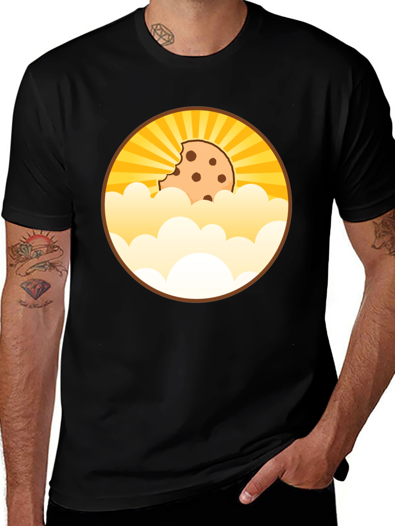 Camiseta Negra Diseño Cookie Celestial