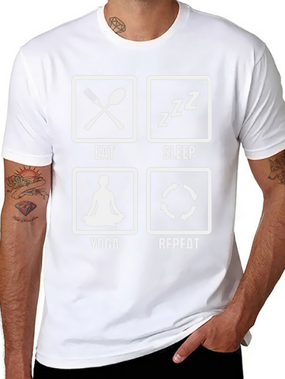 Camiseta Negra Eat Sleep Yoga Repeat