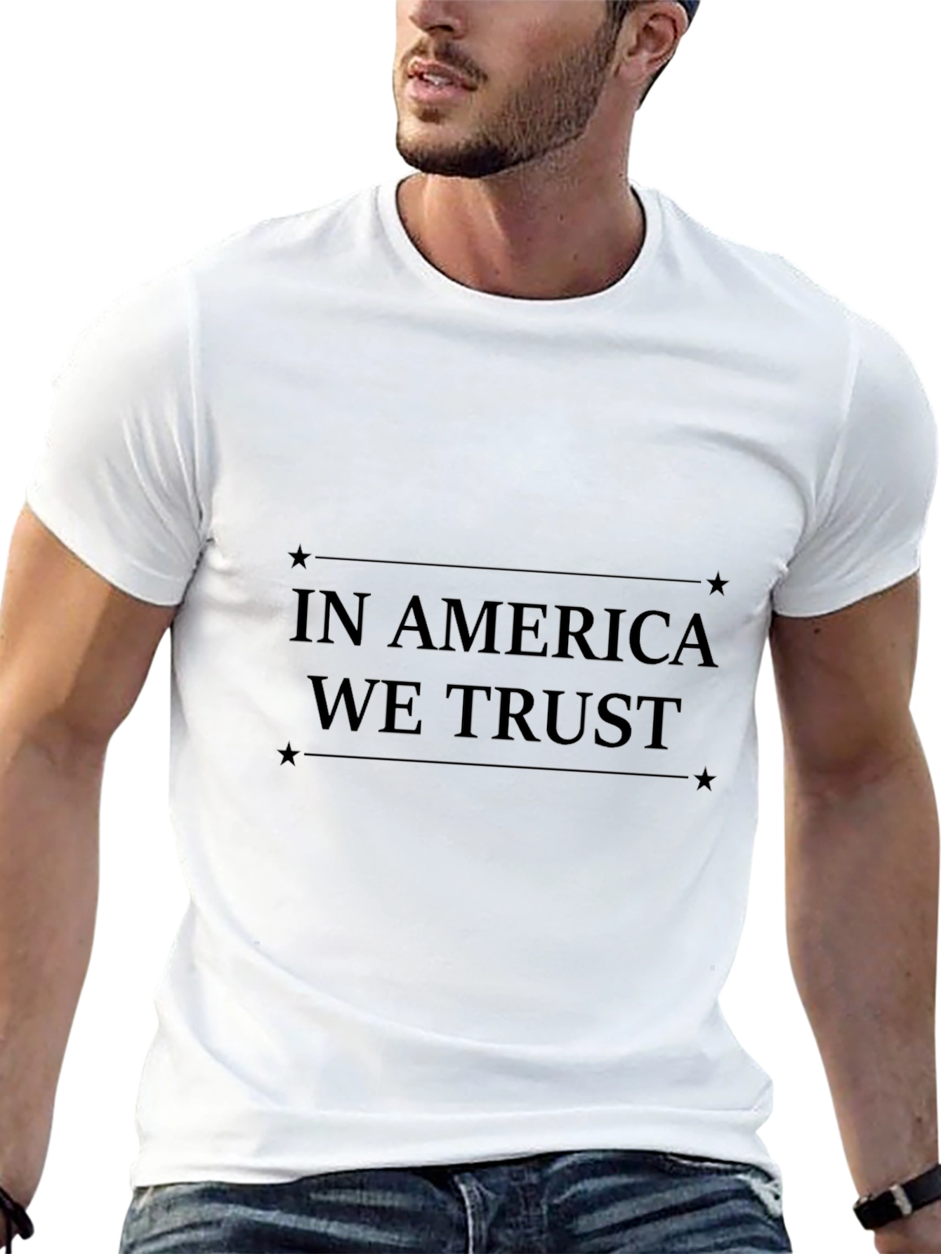 Camiseta Negra In America We Trust Estampada