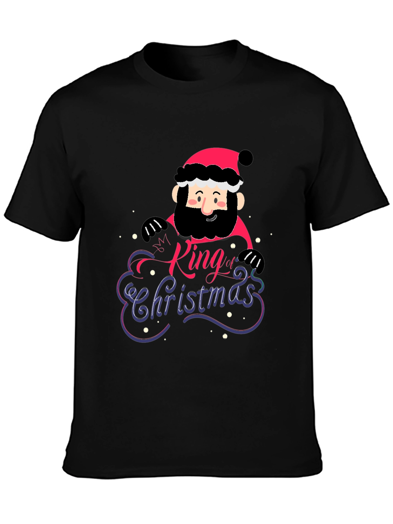 Camiseta Hombre Negra Rey de la Navidad