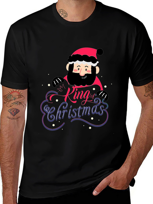 Camiseta Hombre Negra Rey de la Navidad