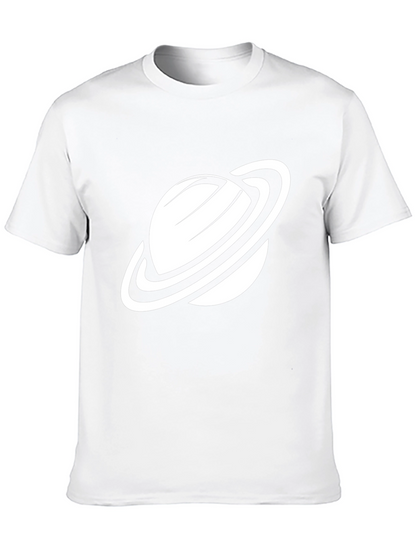 Camiseta Negra con Diseño de Planeta Saturno