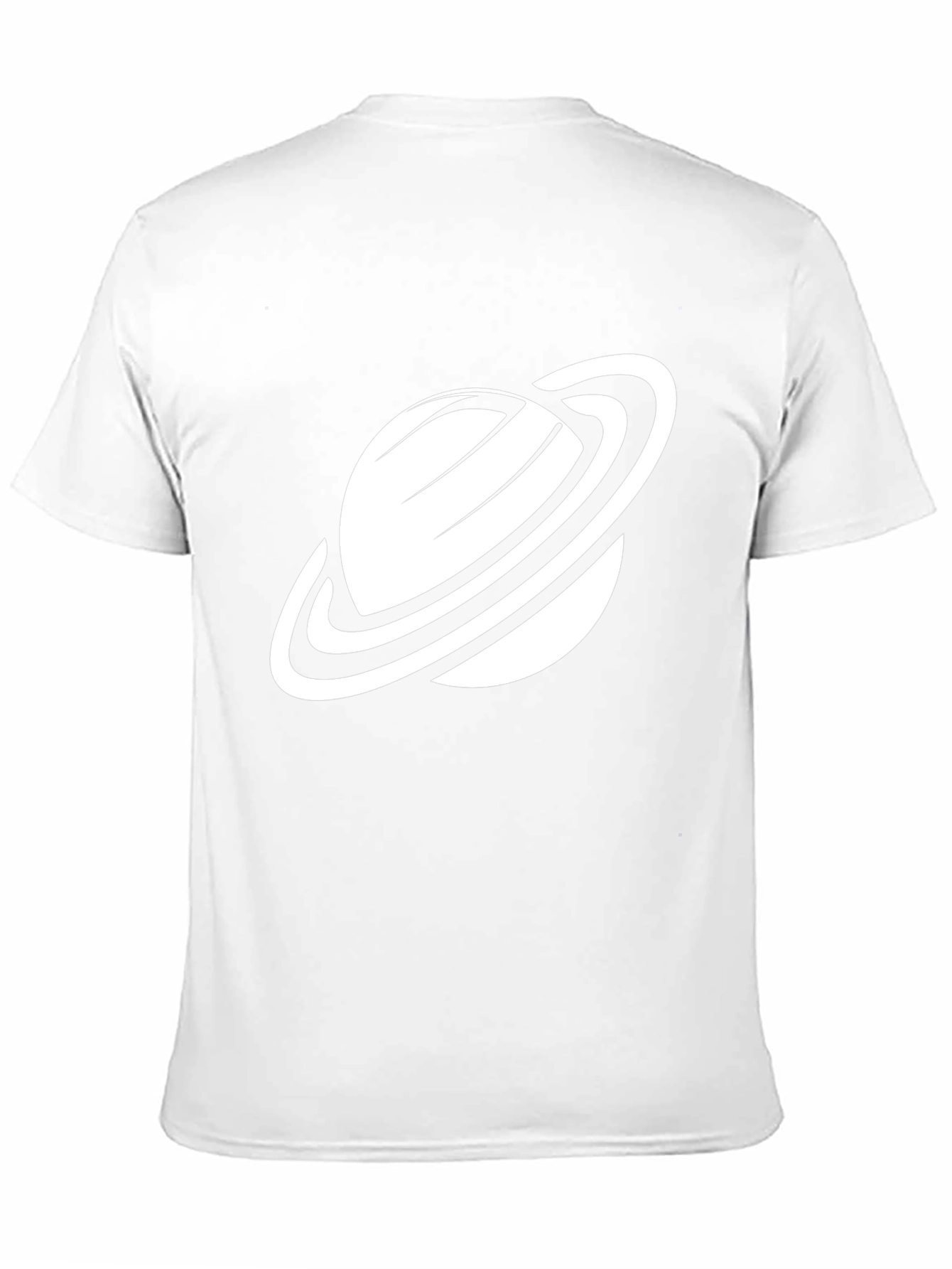 Camiseta Negra con Diseño de Planeta Saturno