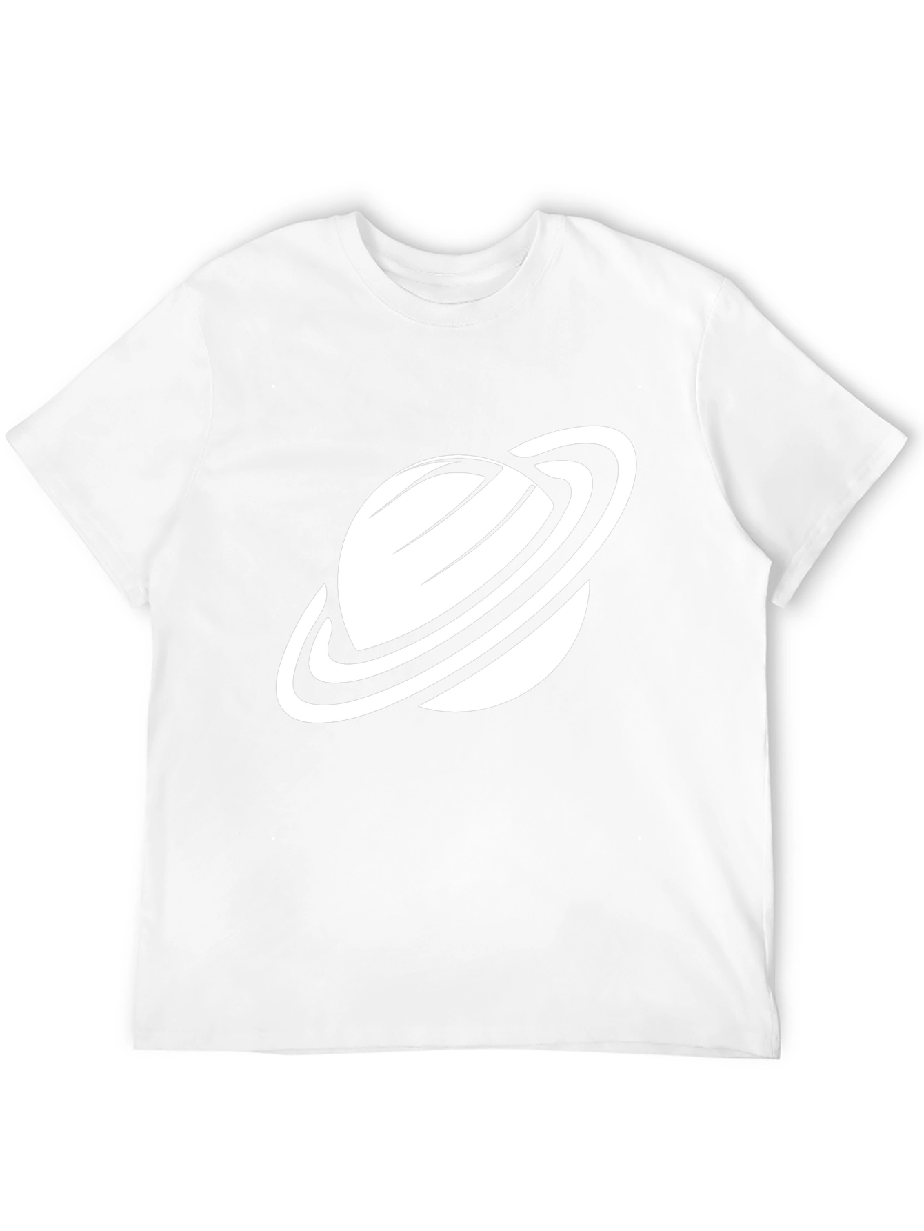 Camiseta Negra con Diseño de Planeta Saturno