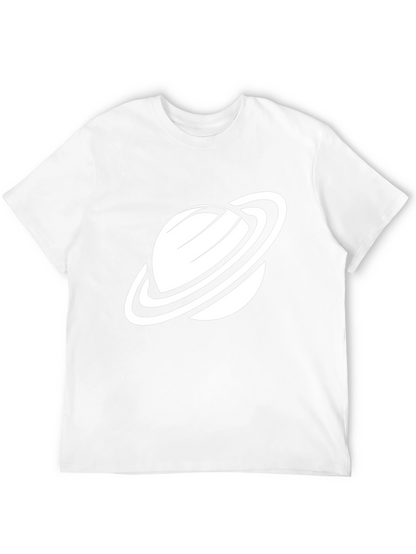 Camiseta Negra con Diseño de Planeta Saturno