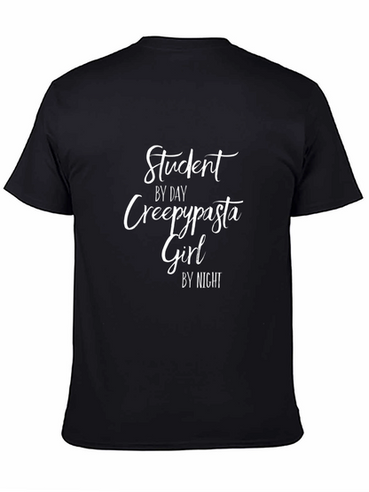 Camiseta Negra Estudiante Creepypasta Girl