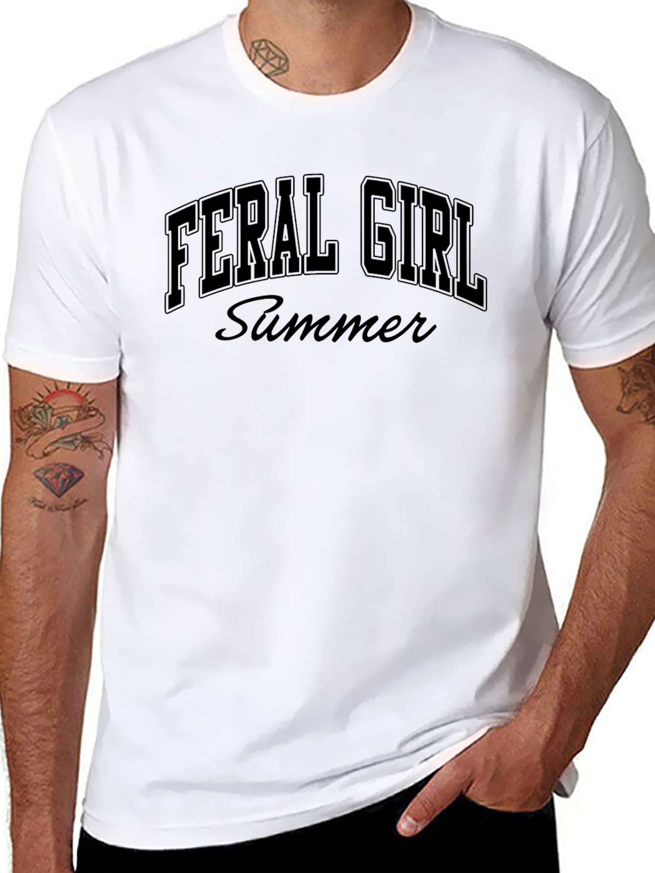 Camiseta Negra Feral Girl Summer