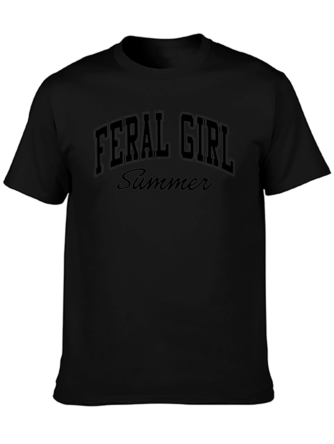 Camiseta Negra Feral Girl Summer