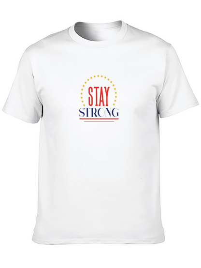 Camiseta Negra Stay Strong con Diseño Patriótico