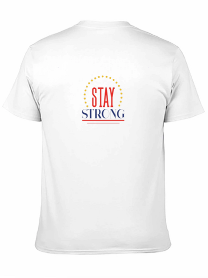 Camiseta Negra Stay Strong con Diseño Patriótico