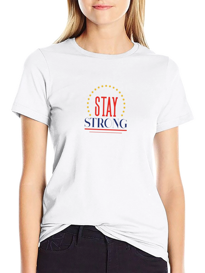 Camiseta Negra Stay Strong con Diseño Patriótico