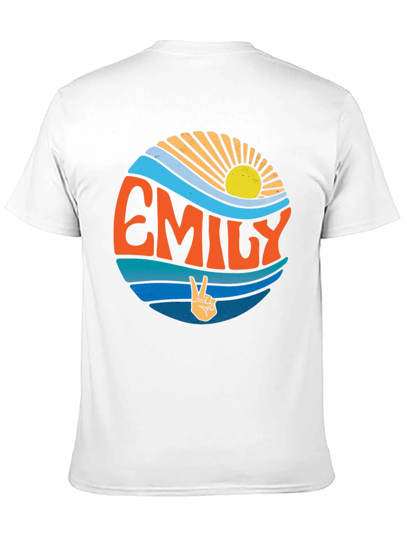 Camiseta Negra Personalizada con Nombre Emily Estilo Retro