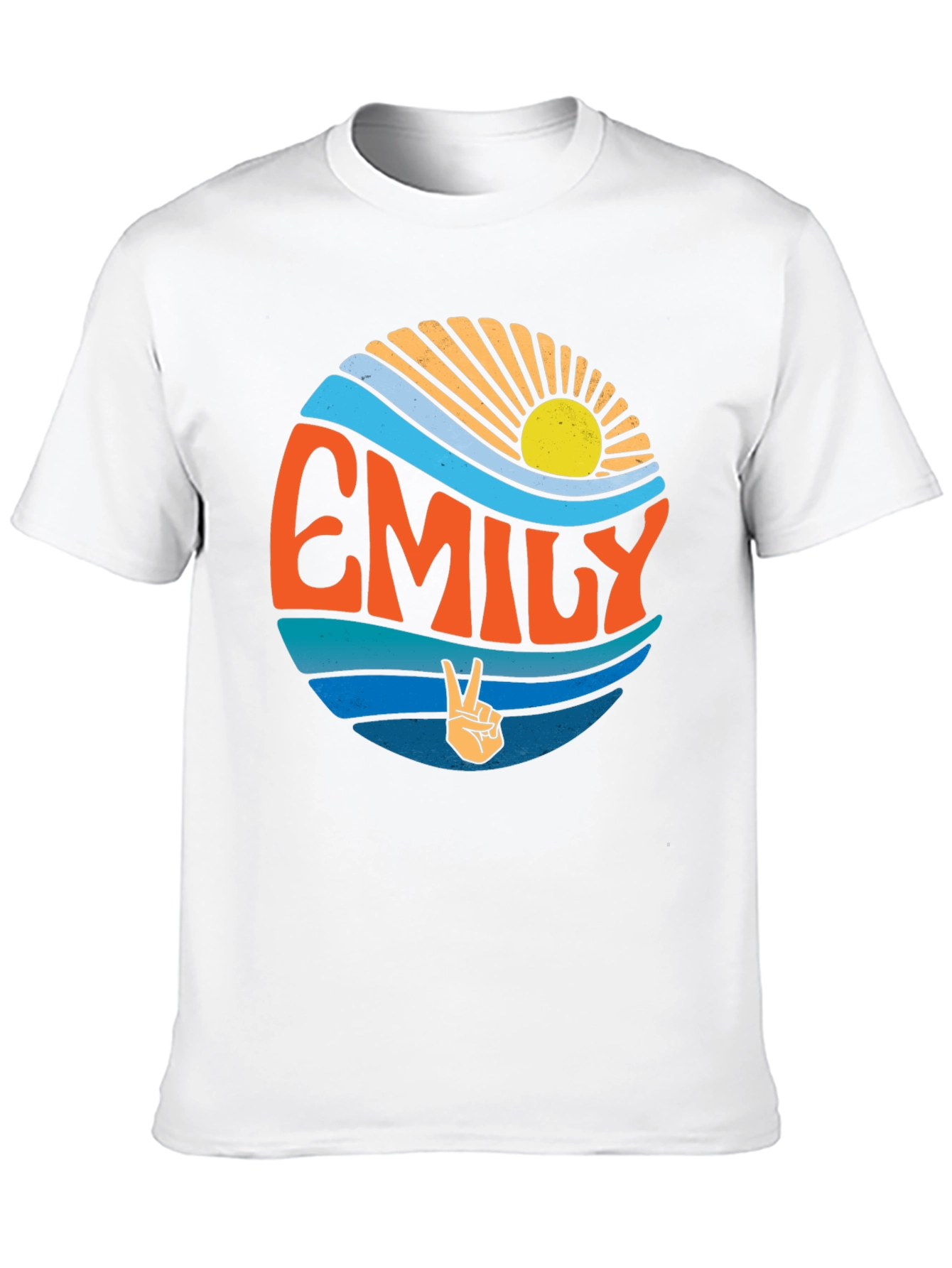 Camiseta Negra Personalizada con Nombre Emily Estilo Retro