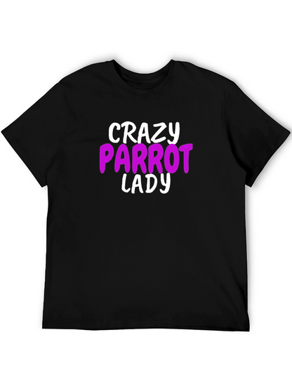 Camiseta Negra Crazy Parrot Lady