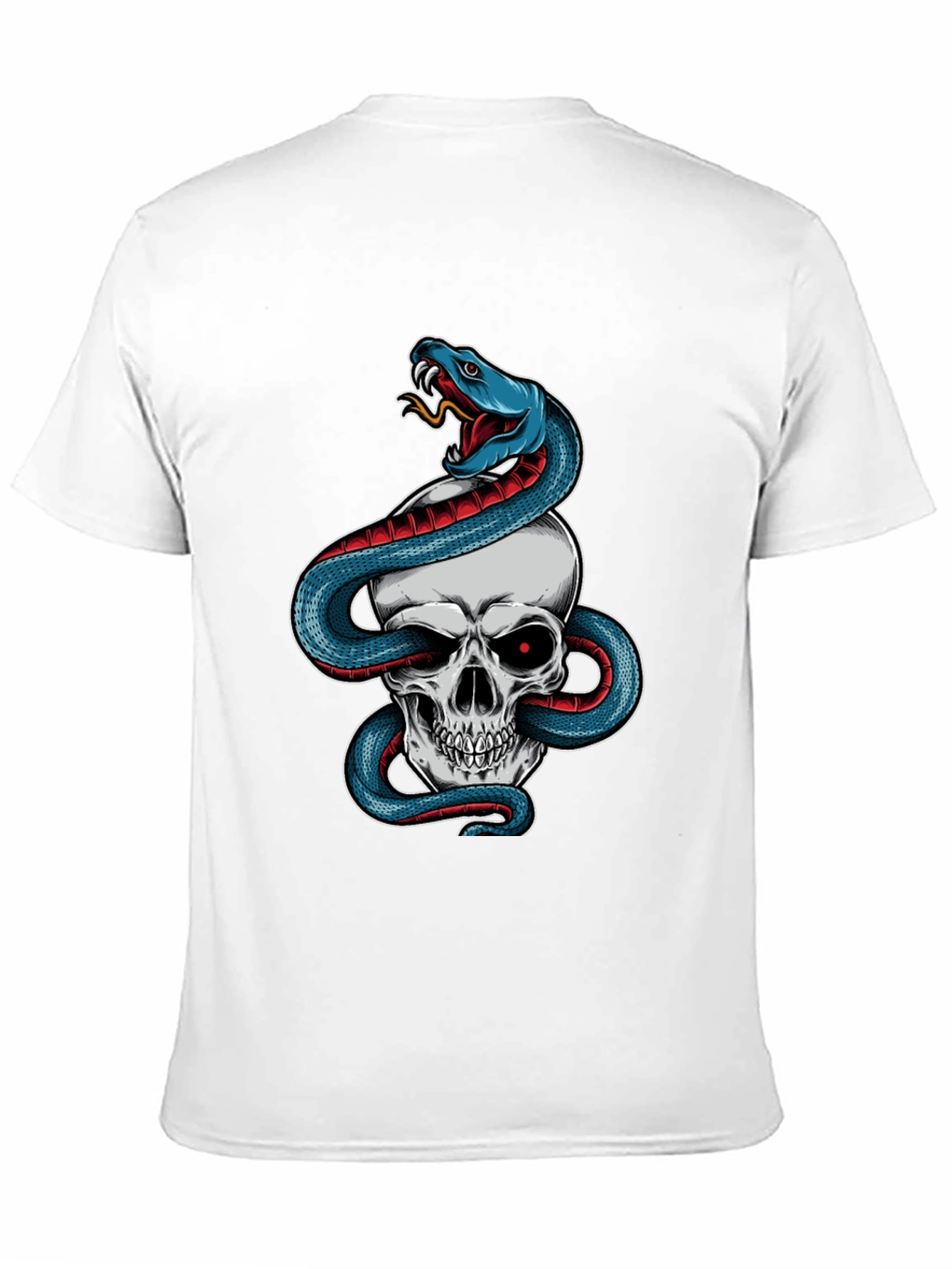 Camiseta Negra Calavera y Serpiente Estilo Único