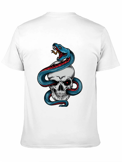 Camiseta Negra Calavera y Serpiente Estilo Único