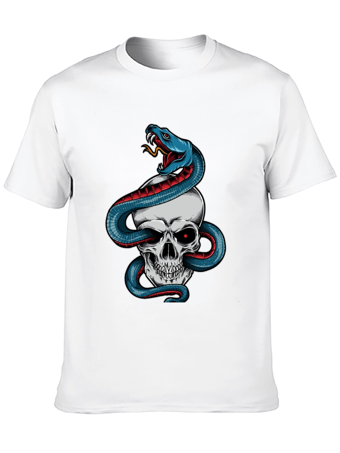 Camiseta Negra Calavera y Serpiente Estilo Único
