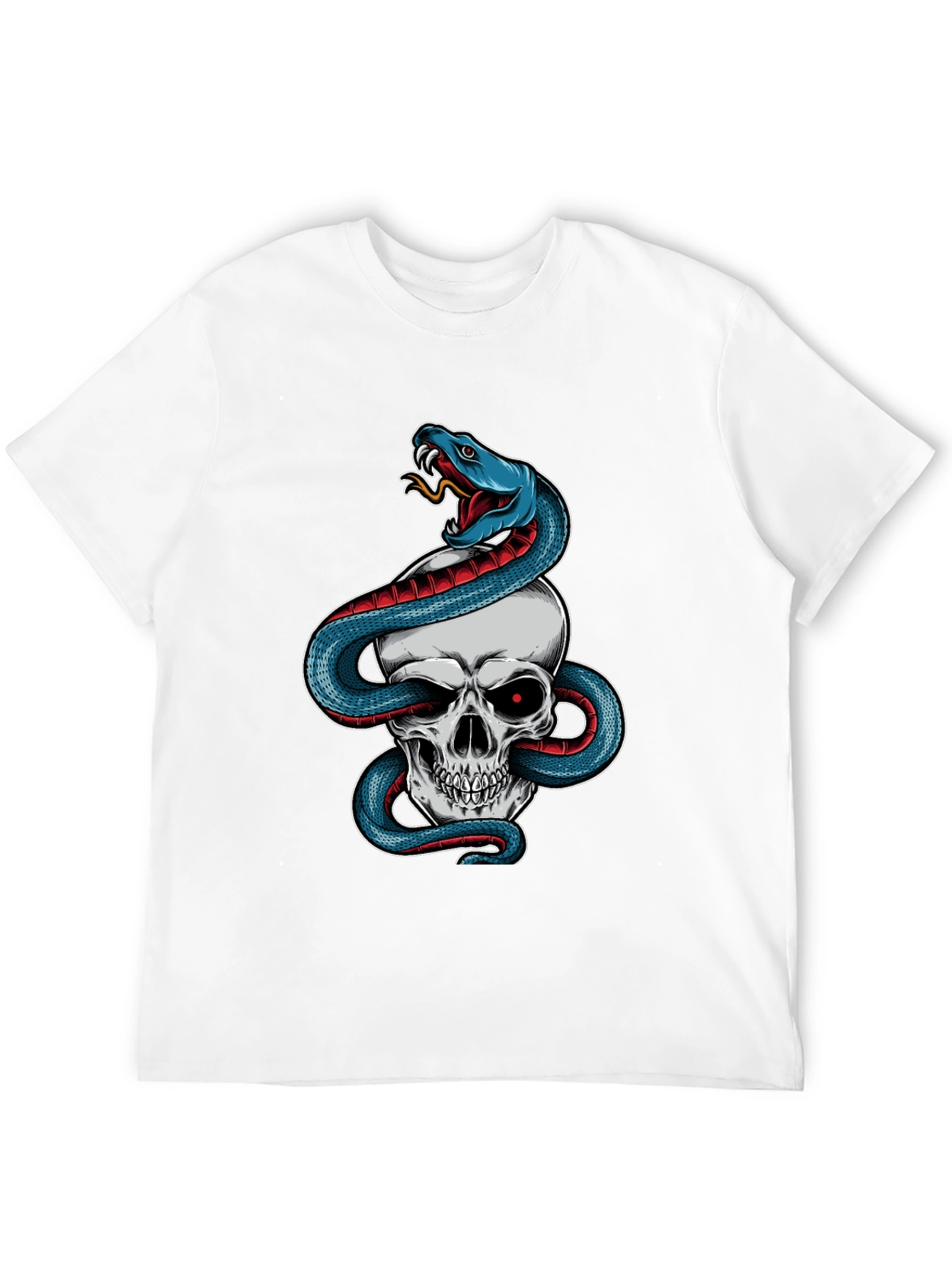 Camiseta Negra Calavera y Serpiente Estilo Único