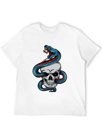 Camiseta Negra Calavera y Serpiente Estilo Único