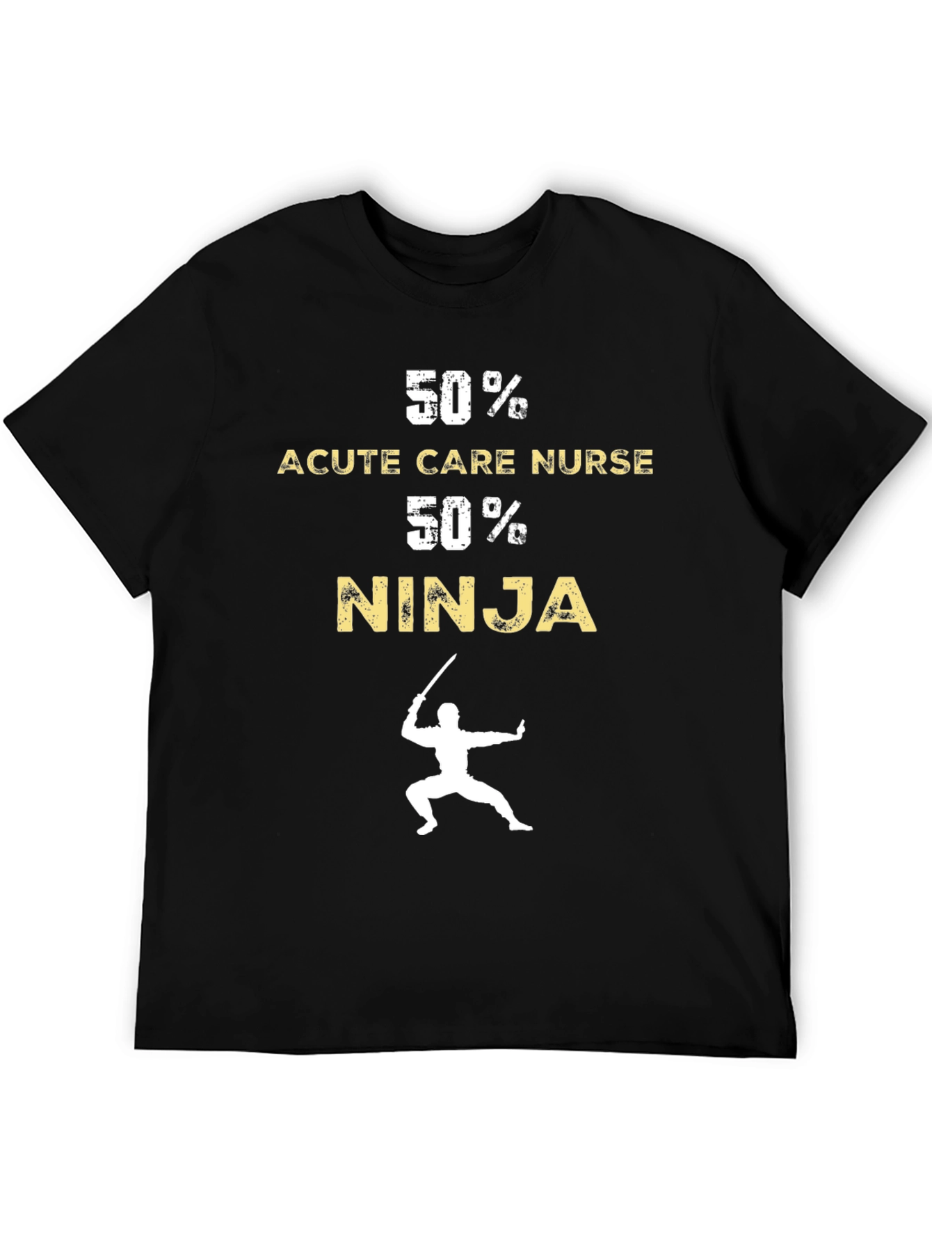 Camiseta Negra Divertida: 50% Enfermera 50% Ninja