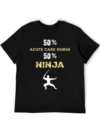 Camiseta Negra Divertida: 50% Enfermera 50% Ninja