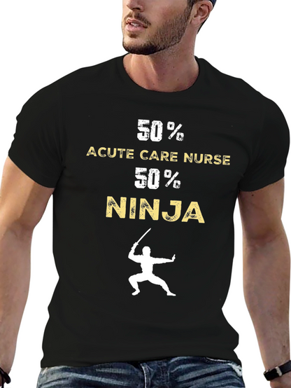 Camiseta Negra Divertida: 50% Enfermera 50% Ninja