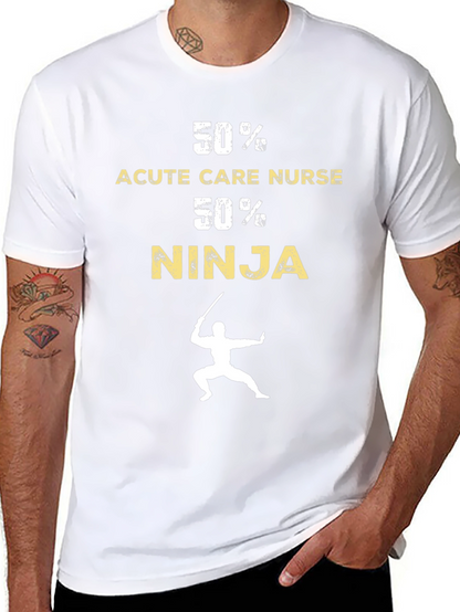 Camiseta Negra Divertida: 50% Enfermera 50% Ninja