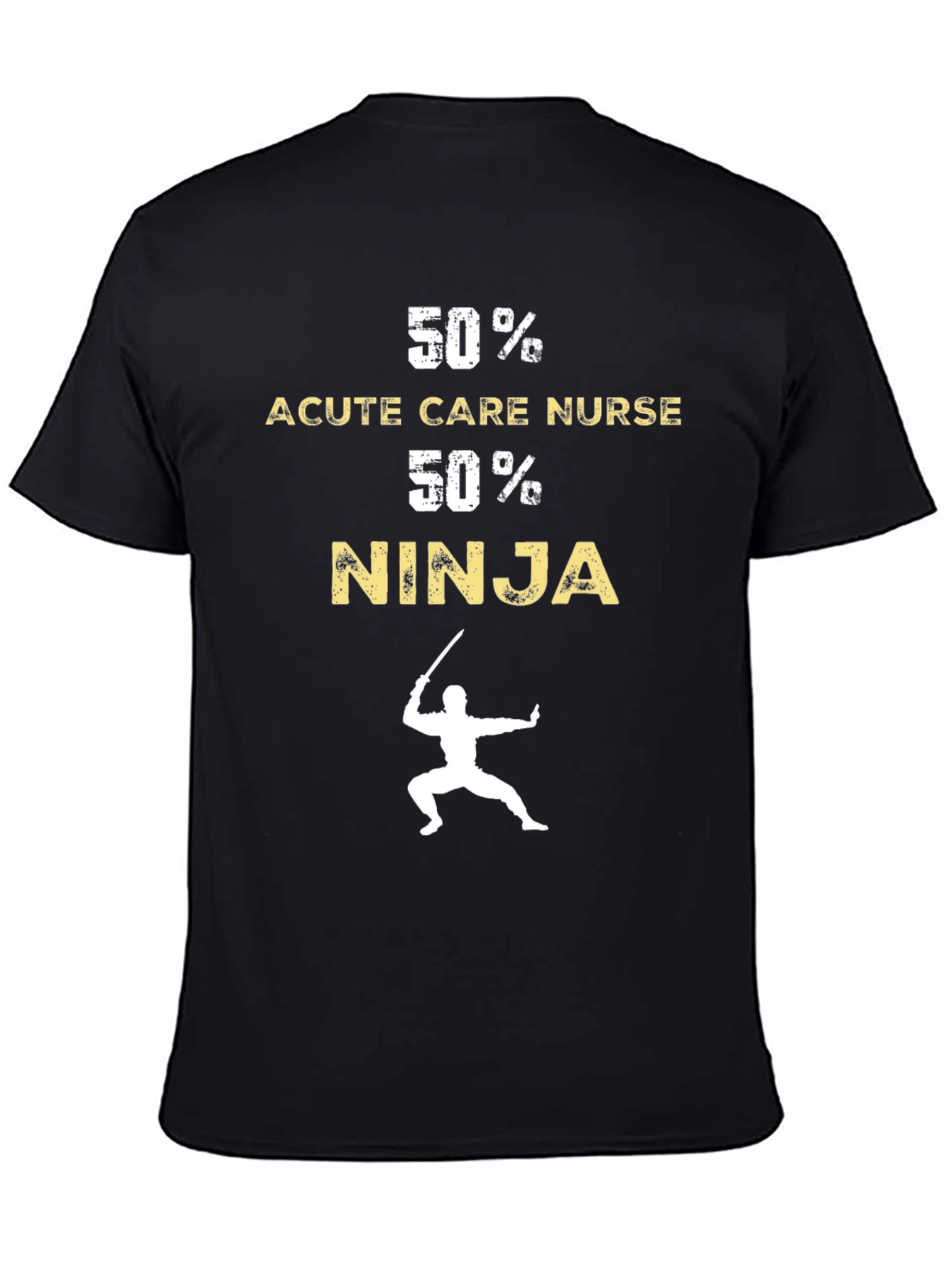 Camiseta Negra Divertida: 50% Enfermera 50% Ninja