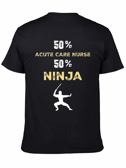 Camiseta Negra Divertida: 50% Enfermera 50% Ninja