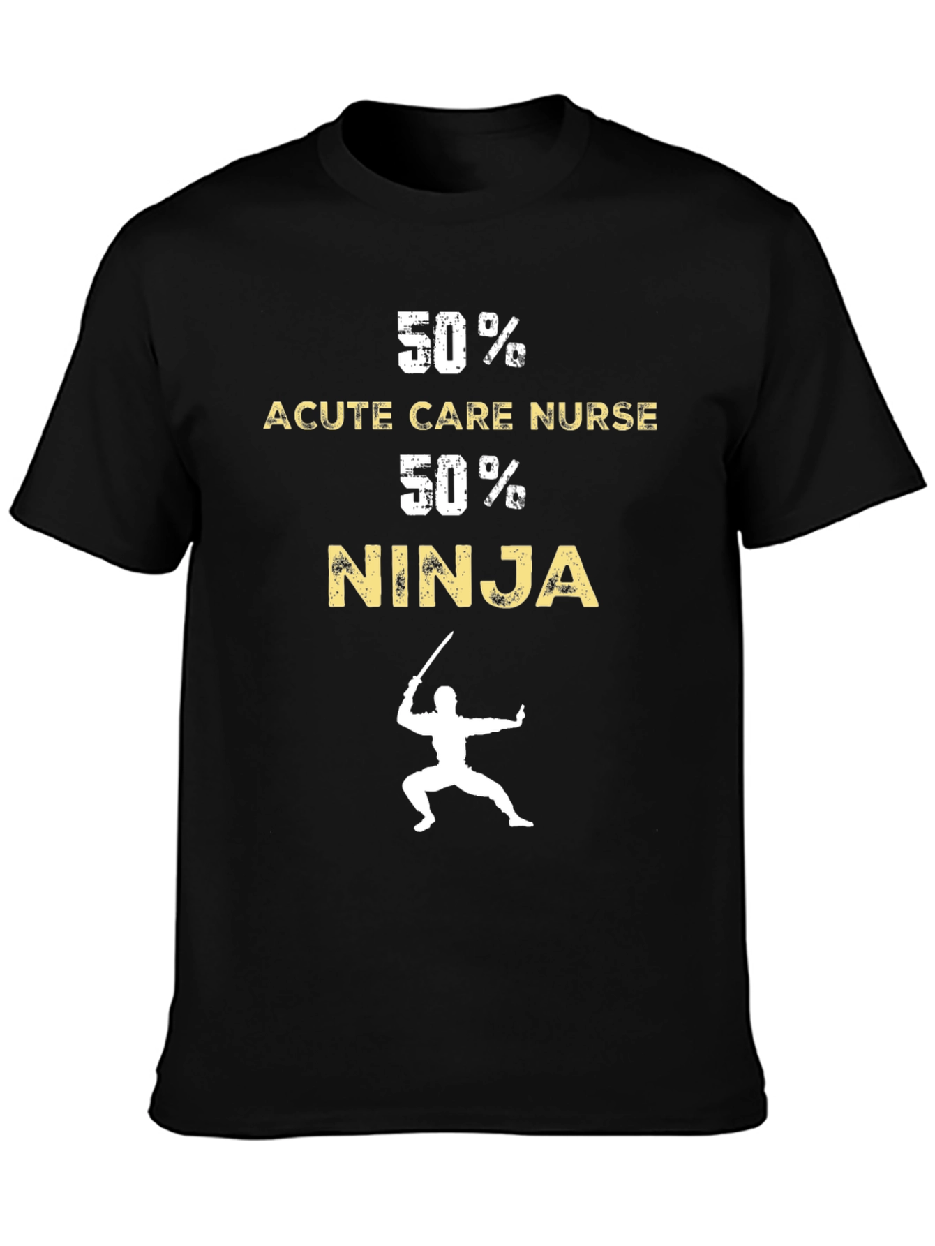 Camiseta Negra Divertida: 50% Enfermera 50% Ninja