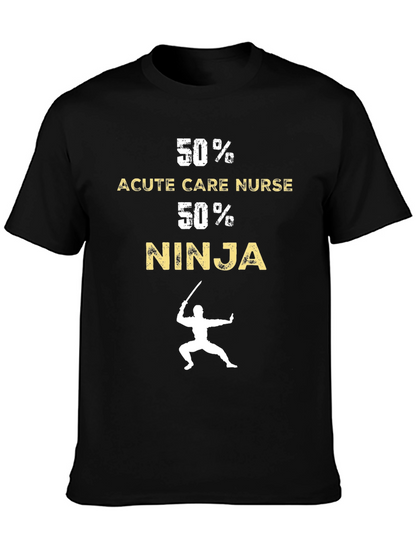 Camiseta Negra Divertida: 50% Enfermera 50% Ninja