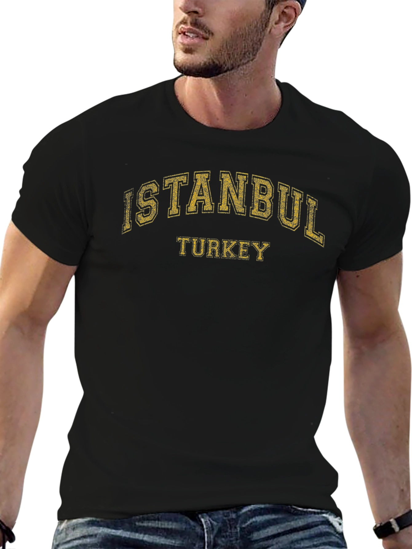 Camiseta Negra Estampada Estambul Turquía