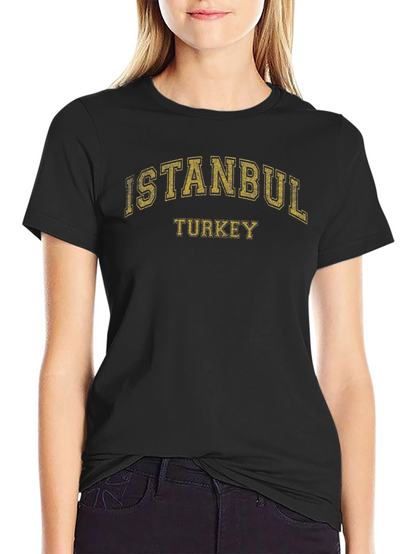 Camiseta Negra Estampada Estambul Turquía