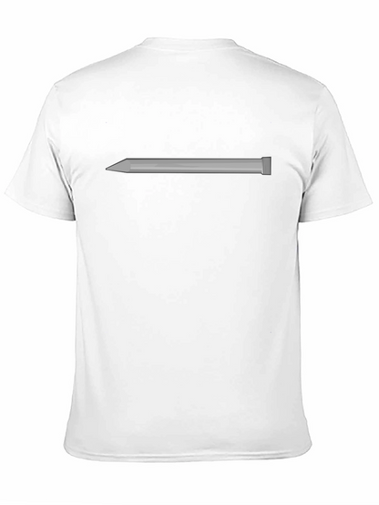 Camiseta Negra con Diseño de Clavo Plateado