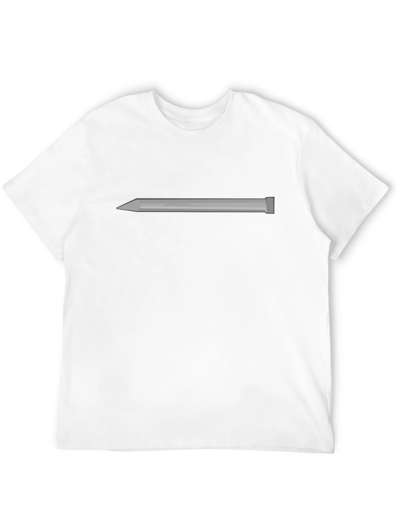 Camiseta Negra con Diseño de Clavo Plateado