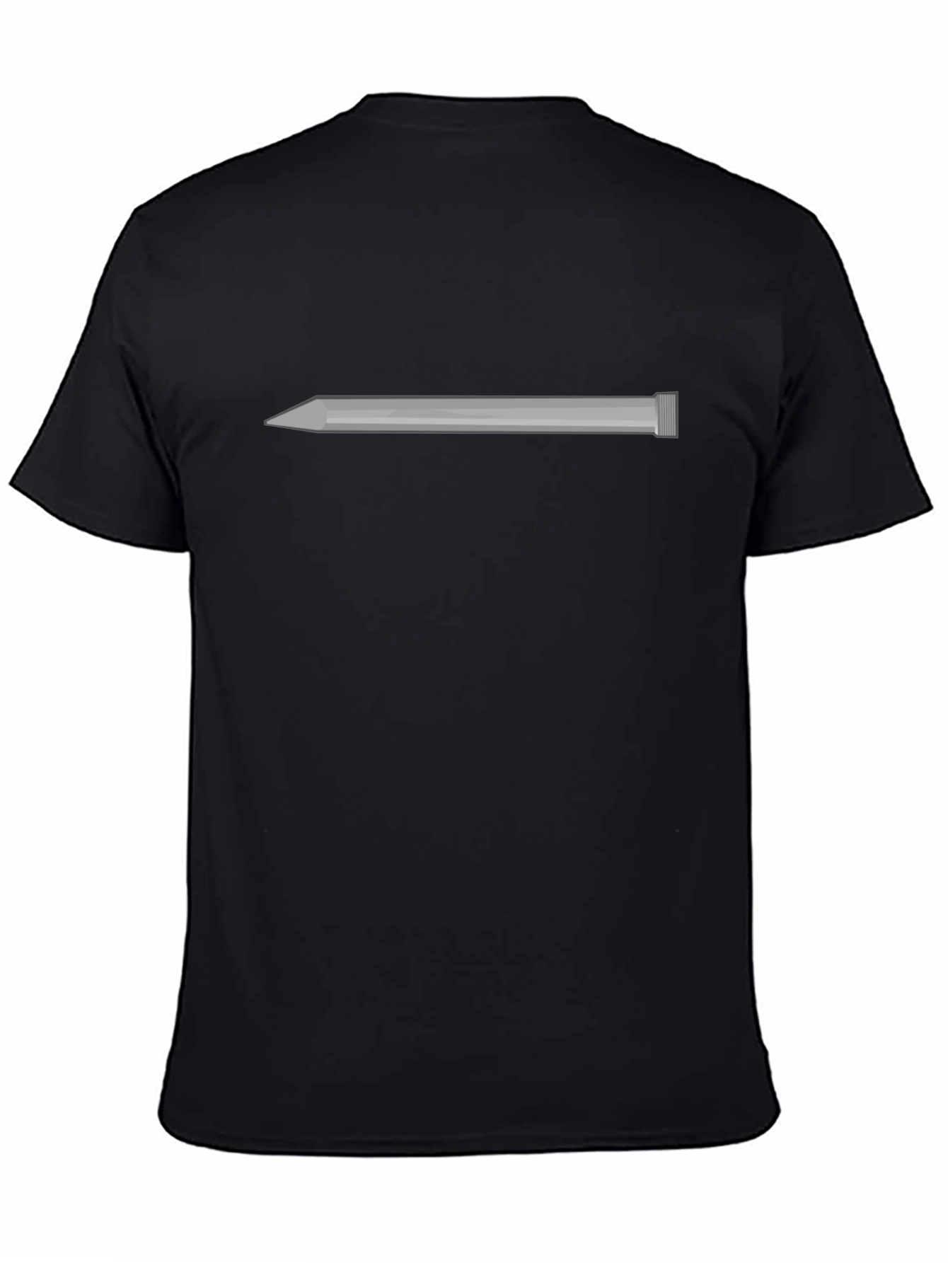 Camiseta Negra con Diseño de Clavo Plateado
