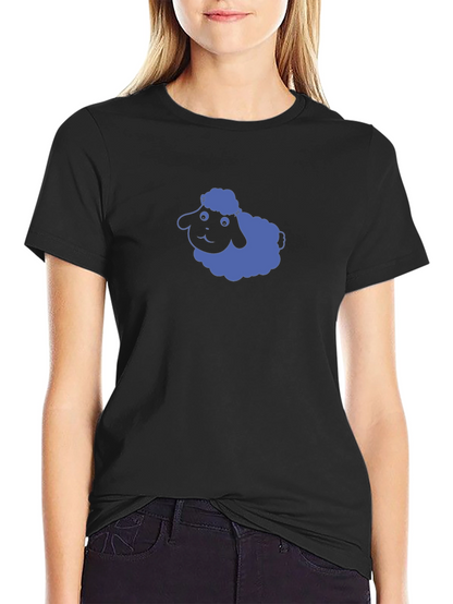 Camiseta Negra con Oveja Azul